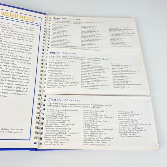 Pillsbury Mix n Match Meals Cookbook Hardcover Coil Recipes Cards - Picture 6 of 12